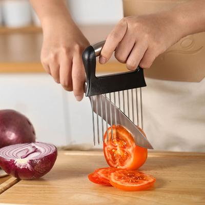 Держатель для лука-слайсера для легкой нарезки и хранения лукорезка из нержавеющей стали для томатов