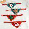 Christmas Cat Bandana Pet Triangle Scarf Funny Bib with Plush Santa Reindeer Xmas Tree Bandana Collar for Dogs Cats Holiday Dress-up