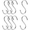 uxcell Stainless Steel S Hooks 2" S Shaped Hook Hangers for Kitchen Bathroom Bedroom Storage Room Office Outdoor Multiple Uses 8pcs