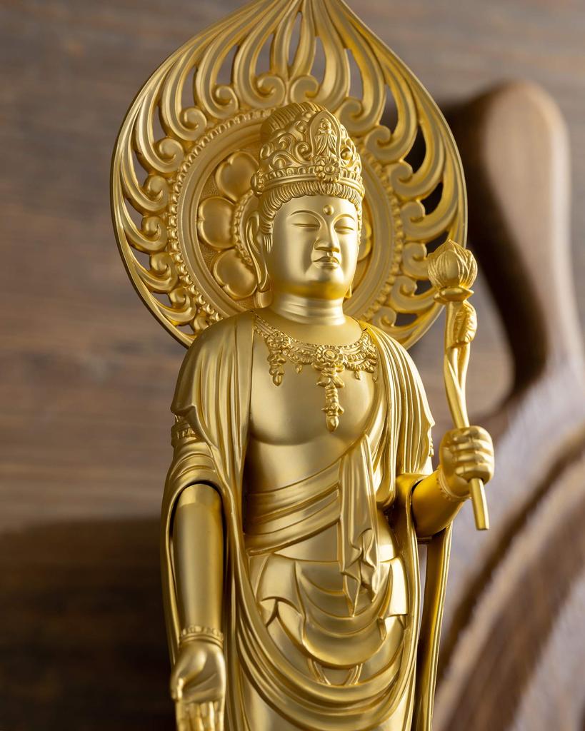 Статуя Будды Каннон Бодхисаттва 36 см буддийский Хидеун Макита оригинальная модель Сингон Риндзай Такаока медная посуда St. (позолоченный/24К золото) скульптор _