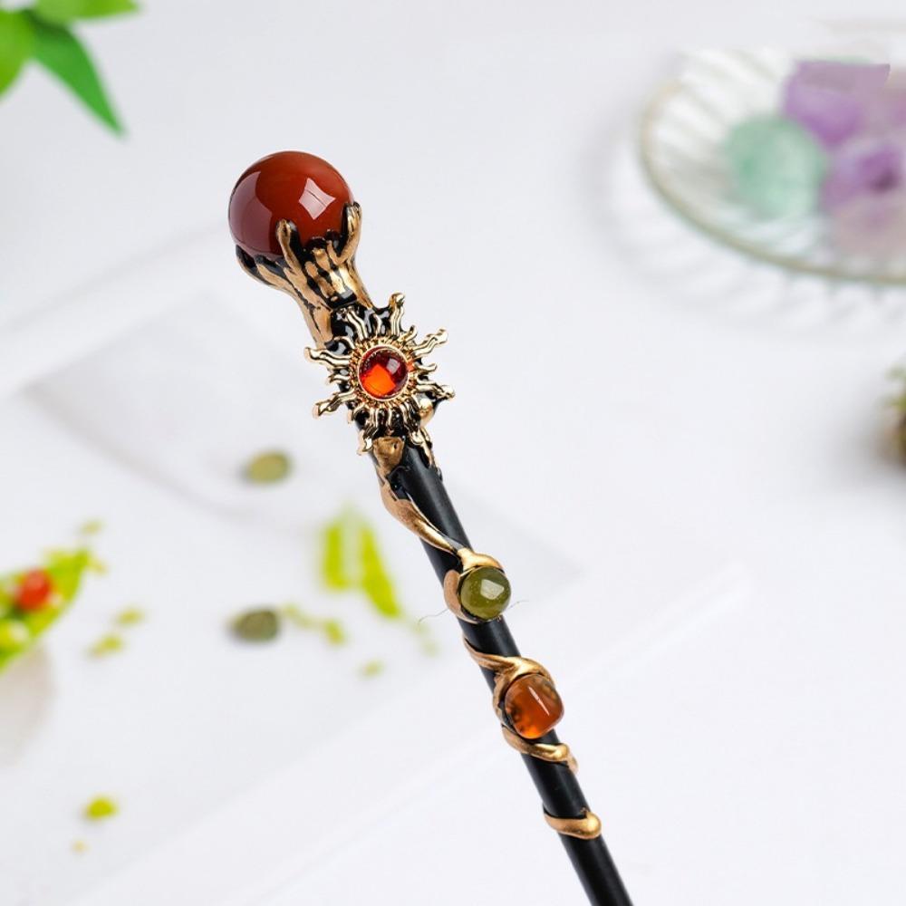 DIY Handmade Crystal Magic Wand Halloween Prop Magic Scepter Creative Fairy Stick Women Girls
