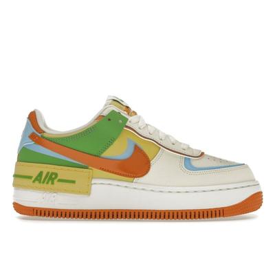Женские кроссовки Air Force 1 Shadow Coconut Milk Blue Monarch, разноцветные, Aquarius-Blue Saturn-Gold DZ1847-103
