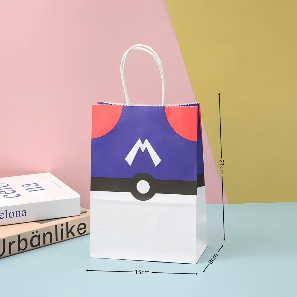 Покемон Подарочные Пакеты Украшение для Вечеринки по Случаю Дня Рождения Пикачу Конфетные Бумажные Пакеты Подарки-Сюрпризы для Детей Мальчиков Подарки Принадлежности для Вечеринки