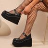 Women's Shoes  Brand Buckle Strap Women's High Heels Fashion Round Toe Dress Pumps Women New Plus Size Solid Platform Heels