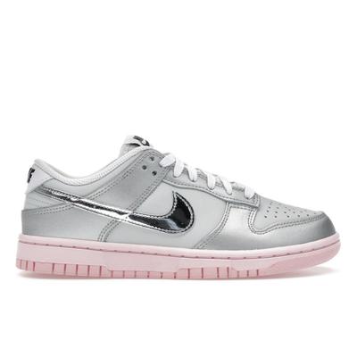 Кроссовки женские Dunk Low LX Photon Dust Pink Foam серые средне-мягкие-розовые металлик-серебристые HM3698-006