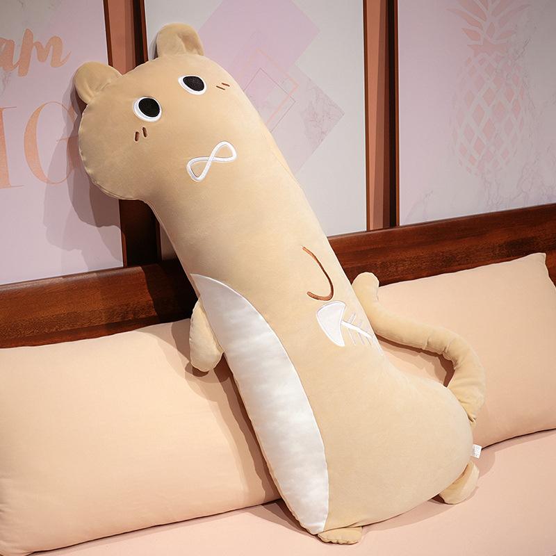 Черный кот длинная подушка-игрушка плюшевая кукла кукла кошка кукла для девочки для сна успокаивающая кукла