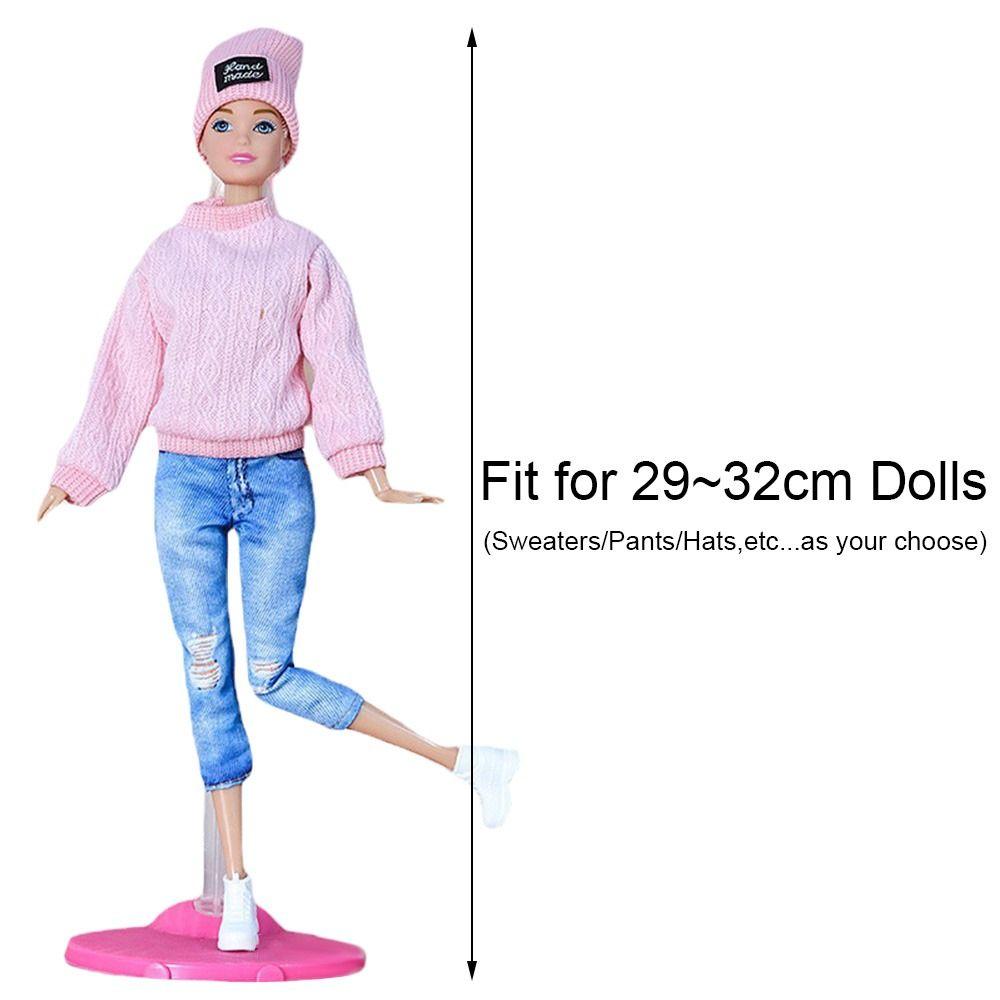 1 Set Fashion DIY Kids Gift Toy Casual Wear Hats Dolls Pants Girl Clothes Winter Wear Sweaters