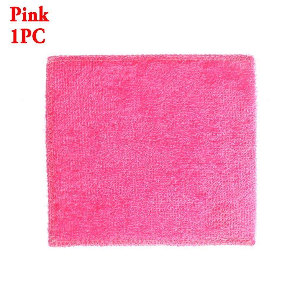 1Pc Soft Multi-color Anti-grease Bamboo Fiber Cleaning Rags Washing Towel Dish Cloth Household Kitchen Dinning Accessory