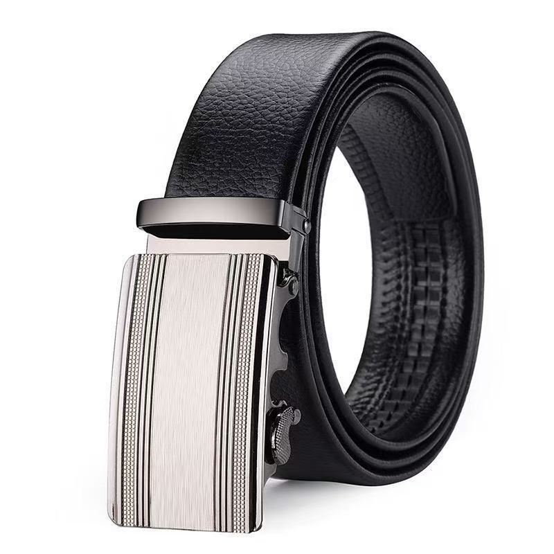 Мужской ремень с автоматической пряжкой, ремень из искусственной кожи, классический трендовый ремень
