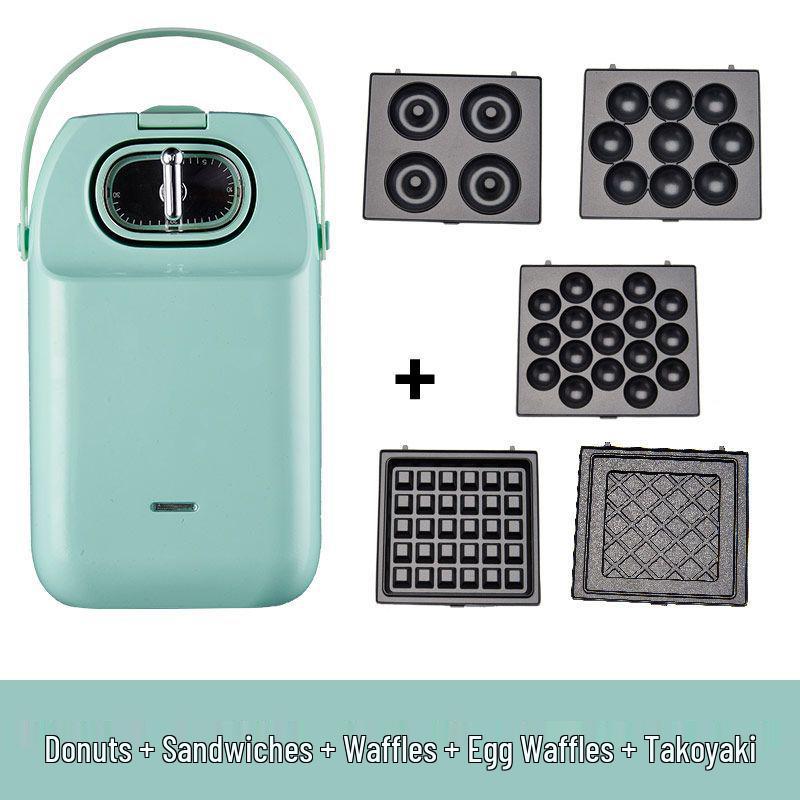 Multi-Function Breakfast Maker: Sandwich, Toast, Waffle, and Egg Cooker