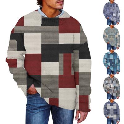 Мужской принтованный синтетический свитер с круглым вырезом, спортивная одежда, свободный топ с длинными рукавами