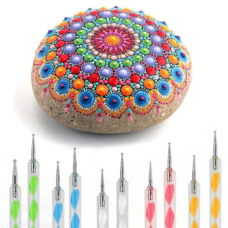 13/19p Creative DIY Mandala Tool Set - Air-dry Clay Embossing Set Acrylic Twisted Rod Dot Painting Stone Painted Pottery Tools