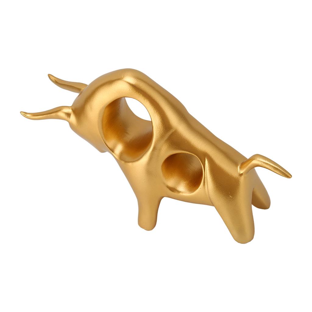 Exquisite Abstract Bull Sculpture Resin Golden Fighting Bull Sculpture Ox Statue Ornament