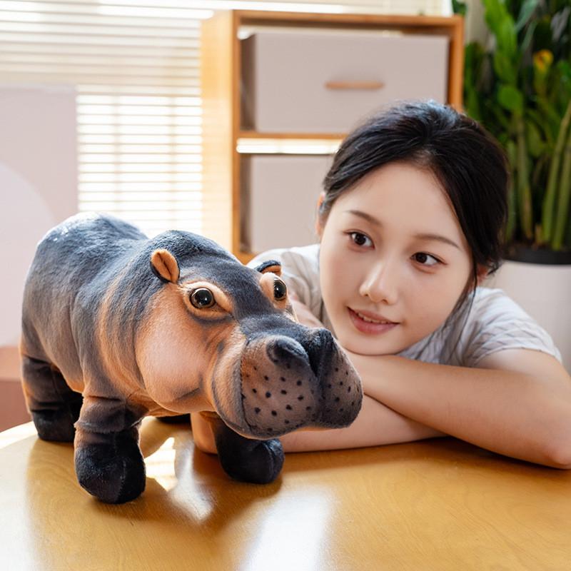 Cute Hippo Plush Doll Soft And Huggable Stuffed Animal Toy Ideal Childrens Gift For Birthday