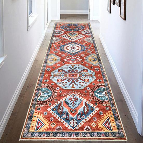 Винтажный коврик для дорожки, который можно стирать в машине, мягкий износостойкий ультратонкий коврик для дорожки для прихожей