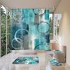 Best-Selling 3D HD Digital Print Shower Curtain & Bath Mat 4-Piece Set | Polyester Waterproof