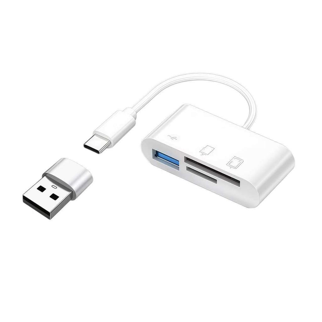 3 in 1 USB/Type C Multifunction Card Reader OTG SD TF Cards USB Memory Cards Reader Converter for MacBook Laptop Samsung