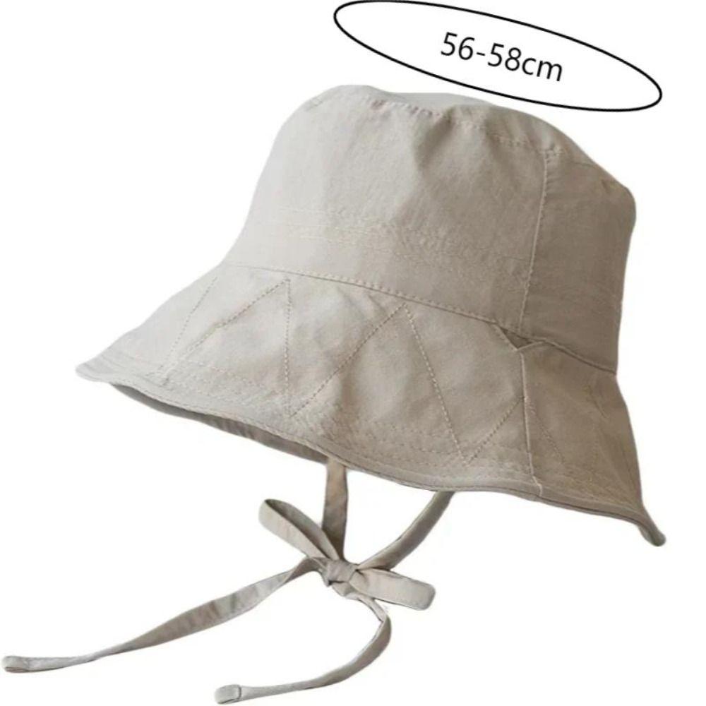 Thin Fisherman Hat Lace-up Sunshade Basin Hat Ins Tie Bucket Cap Summer