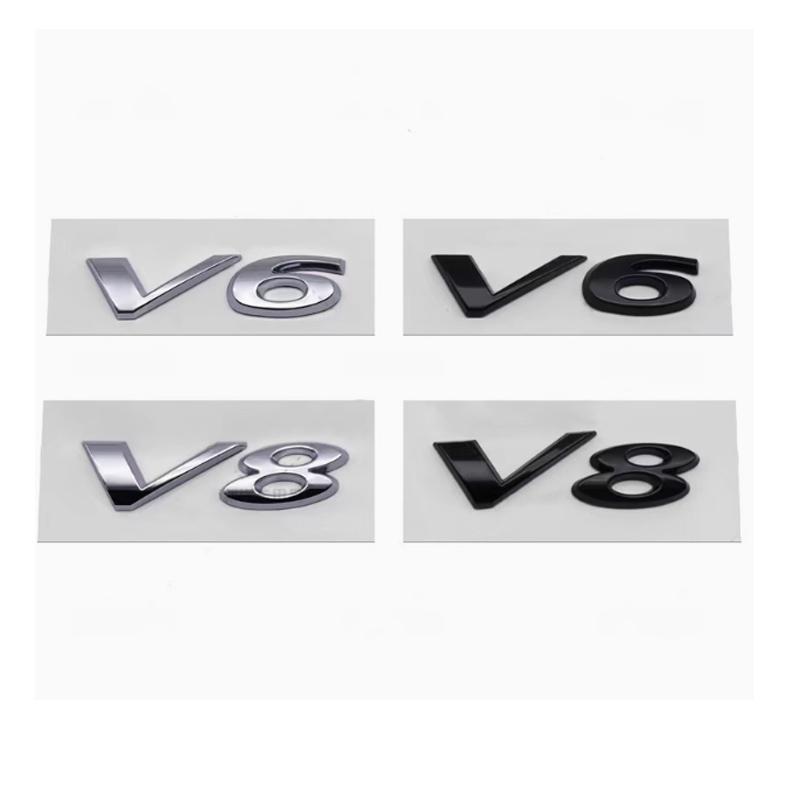 3D ABS V6 V8 3.0 5.0 Car Letter Emblem Badge Fender Rear Trunk Sticker For Jaguar F-TYPE E-PACE F-PACE XE XF XJL 20T 25T 30T 35T