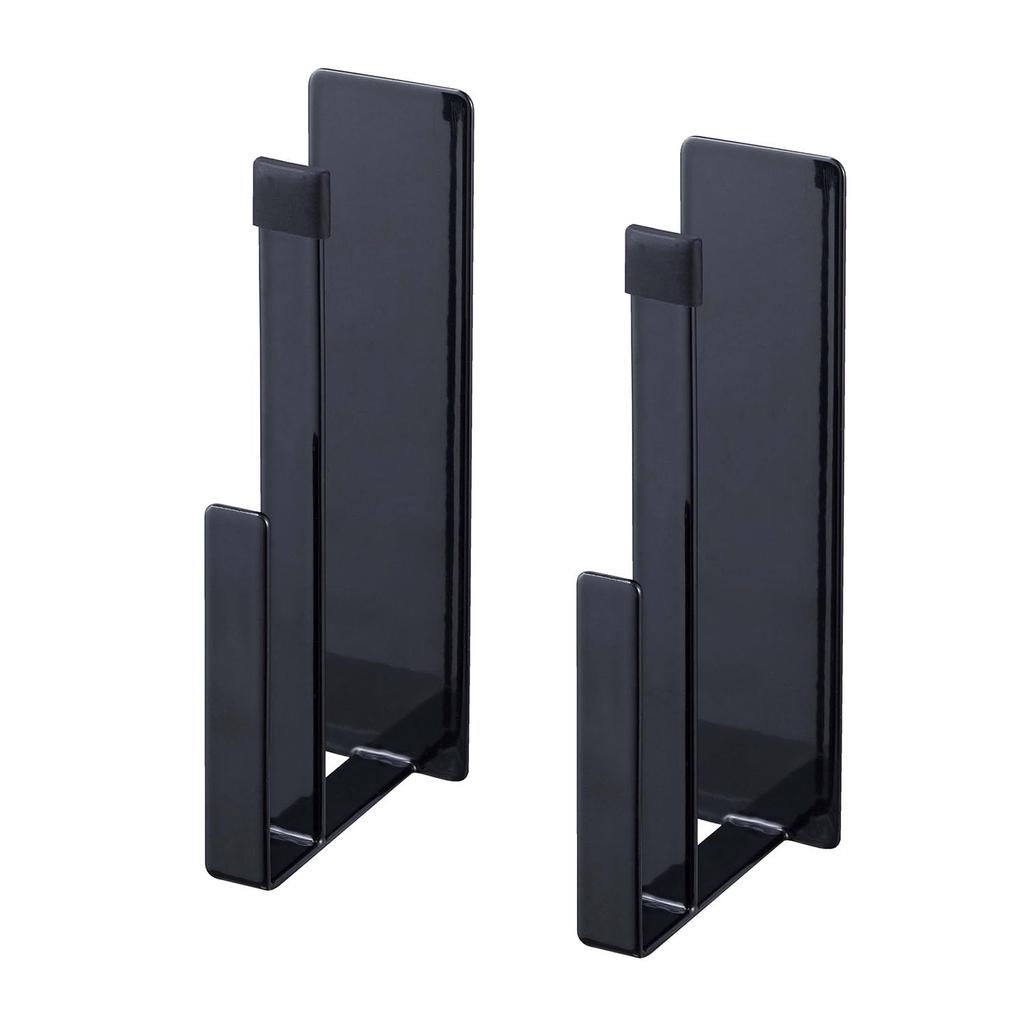 Yamazaki Magnetic Kitchen Tray Set of W4 x x Fits Round Adjustable 5051 Holder, 2, Black, Approx. D7.2 H16cm, Tower-Shaped, Trays, Width,