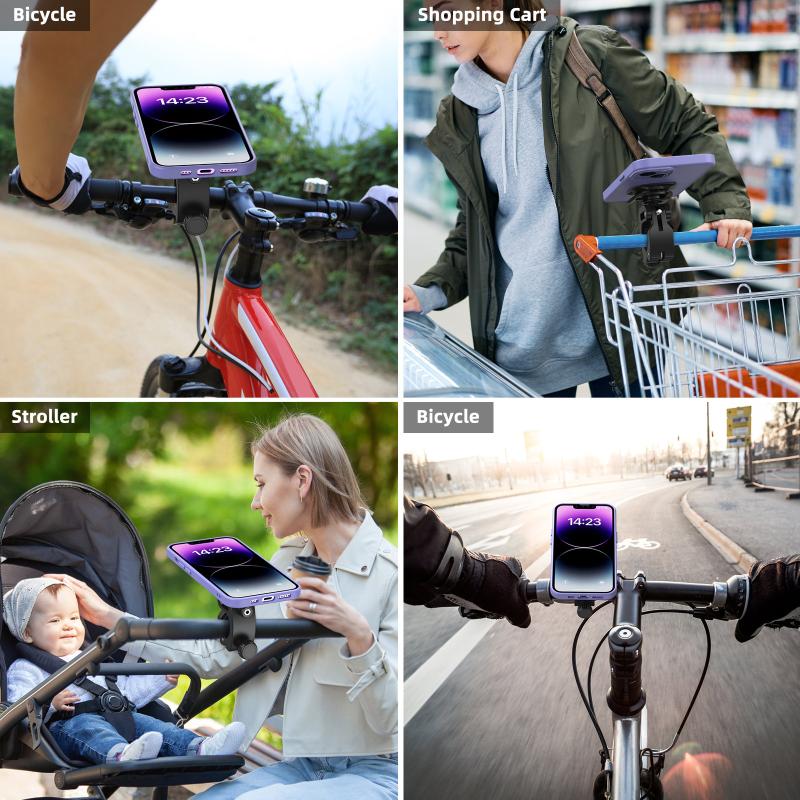 Universal Motorcycle Handlebar Phone Mount Adjustable Clamp 360 Rotation Holder for Bike Cycling Road Ride Fit All Cellphones