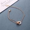 Classic Design Double Ring Splice Roman Font Women's Titanium Steel Bracelet Fashion Versatile Gold Charm Bracelet Jewelry