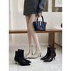 2025 Autumn European and American Style Versatile Temperament Pointed High Heel Stiletto Short Boots