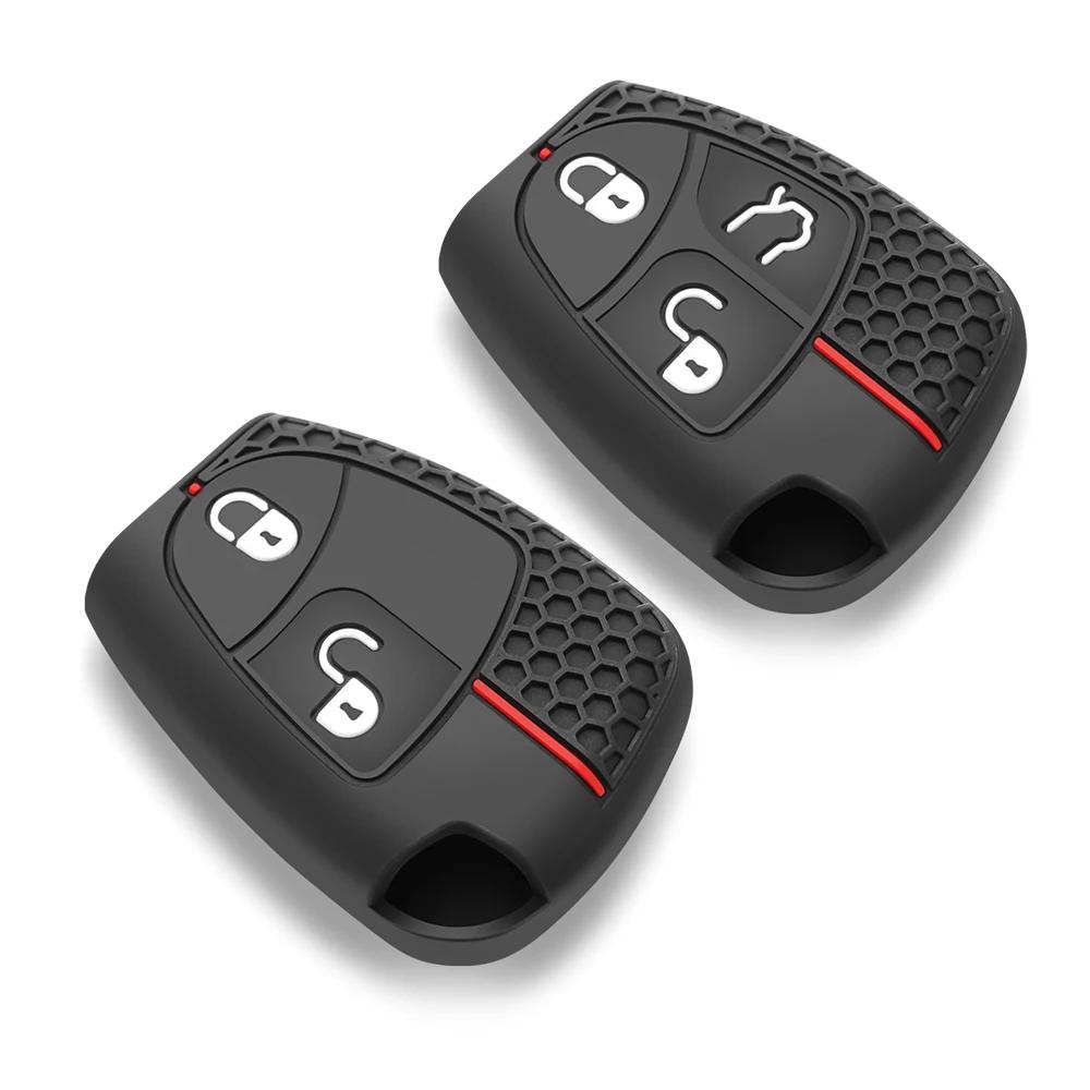 Силиконовый чехол для Mercedes Benz BCE ML S CLK CL 2/3 кнопки резиновая кожа дистанционный брелок чехол