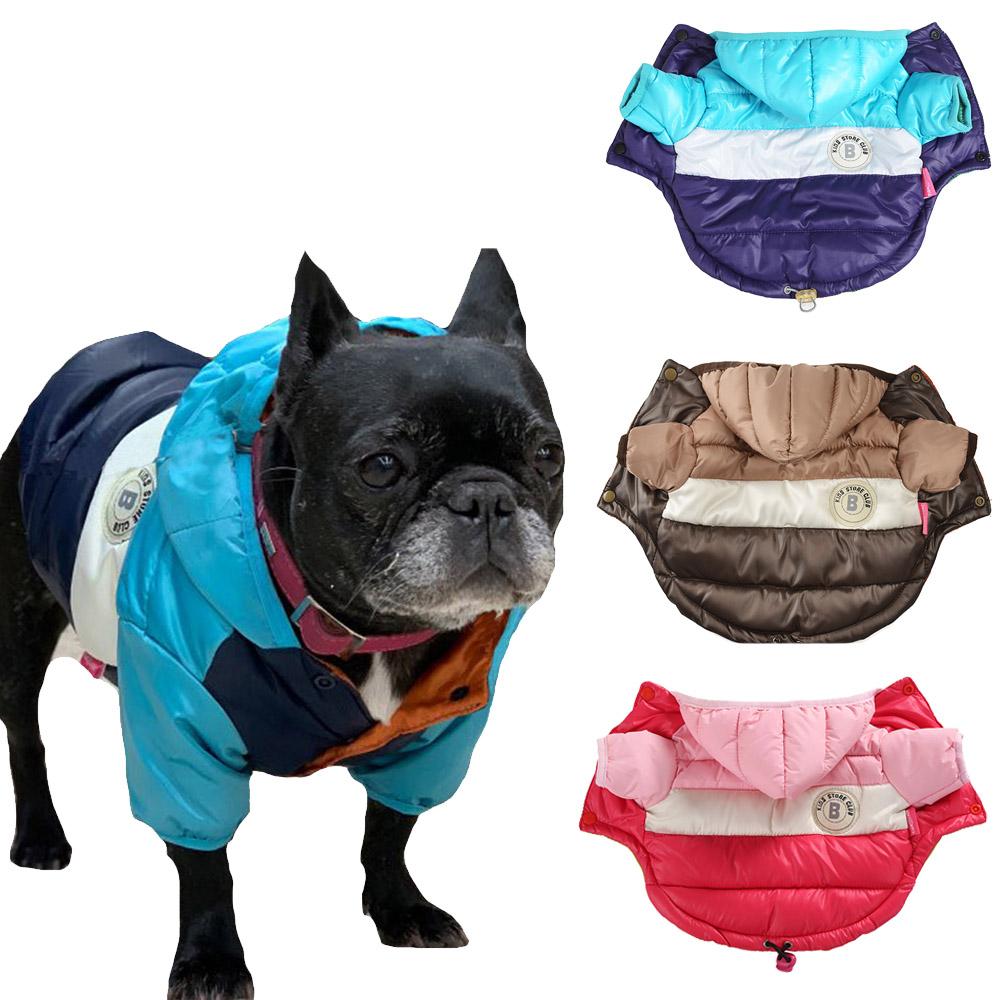 Одежда для собак Осенняя и зимняя теплая одежда с хлопковой подкладкой Водонепроницаемая куртка-пуховик Модная двуногая одежда