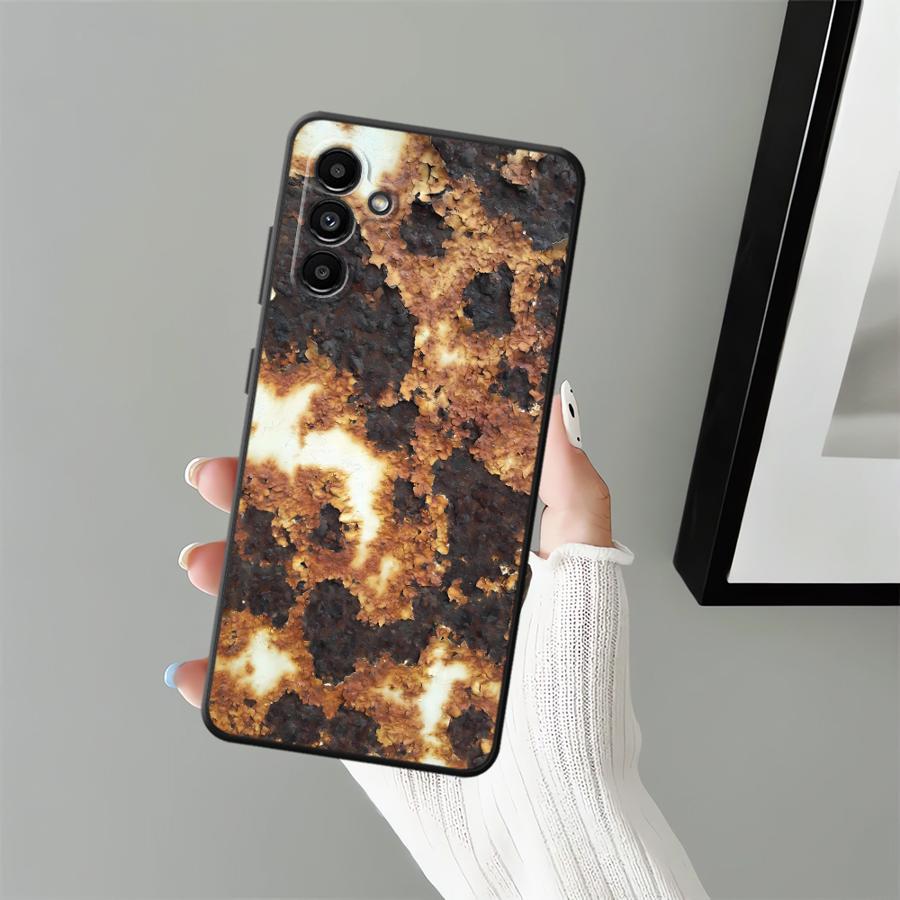Мягкий чехол-бампер с ретро-дизайном под ржавчину для Samsung Galaxy A12 A13 A54 A71 A16 A21s A51 A52 A14 A15 A72 A73 A24 A31 A22 A23