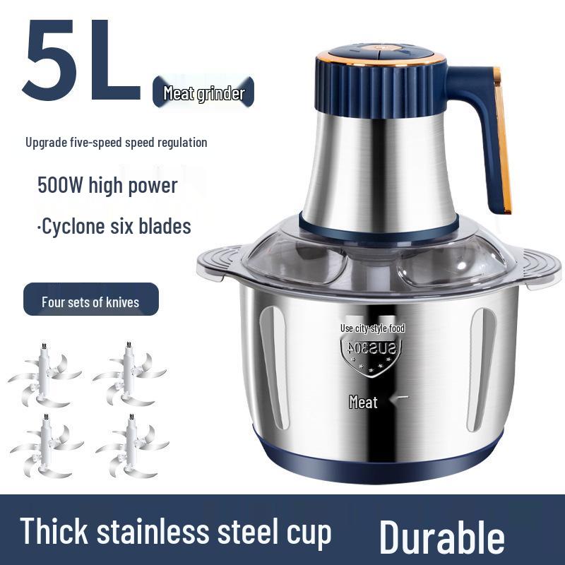 Small Stainless Steel Automatic Meat Grinder & Multi-Functional Food Processor