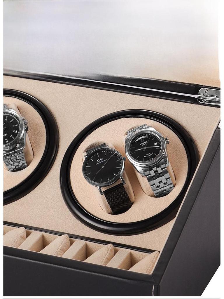 Dual-Head PU Leather Automatic Watch Winder Box