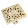 10x10cm Floor Drain Gold Copper Deodorant Floor Drain Strainer for Kitchen Bathroom HotelDeep Water