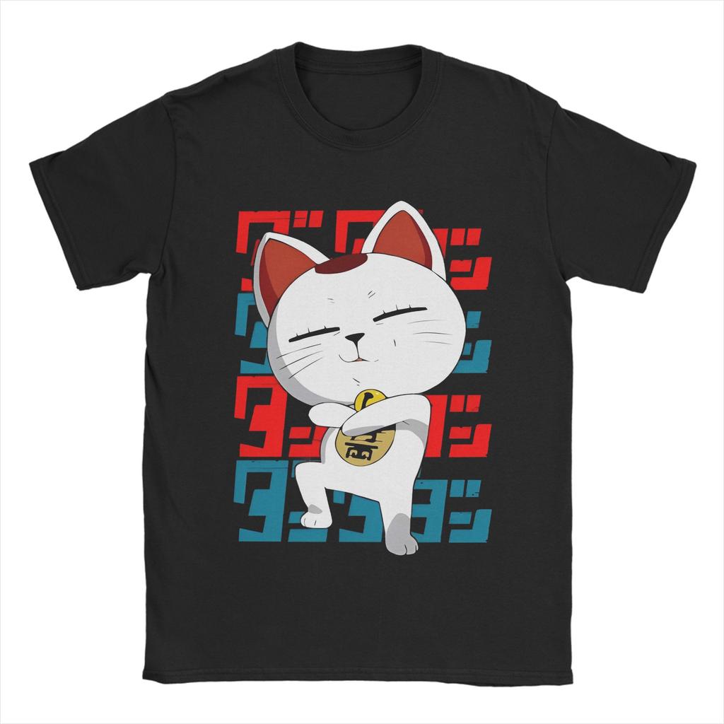 Футболка Turbo Cat Dandadan Мужская Хлопковые Топы Ретро Аниме Круглый Вырез Короткий Рукав
