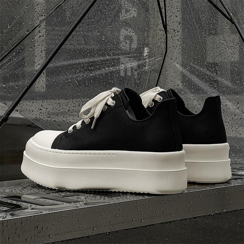 Fashion Street Style Casual Leather Men Shoes Youth Teenage Thick Bottom Shoes New Design Leisure Walk Male Sneakers Vulcanize Footwear