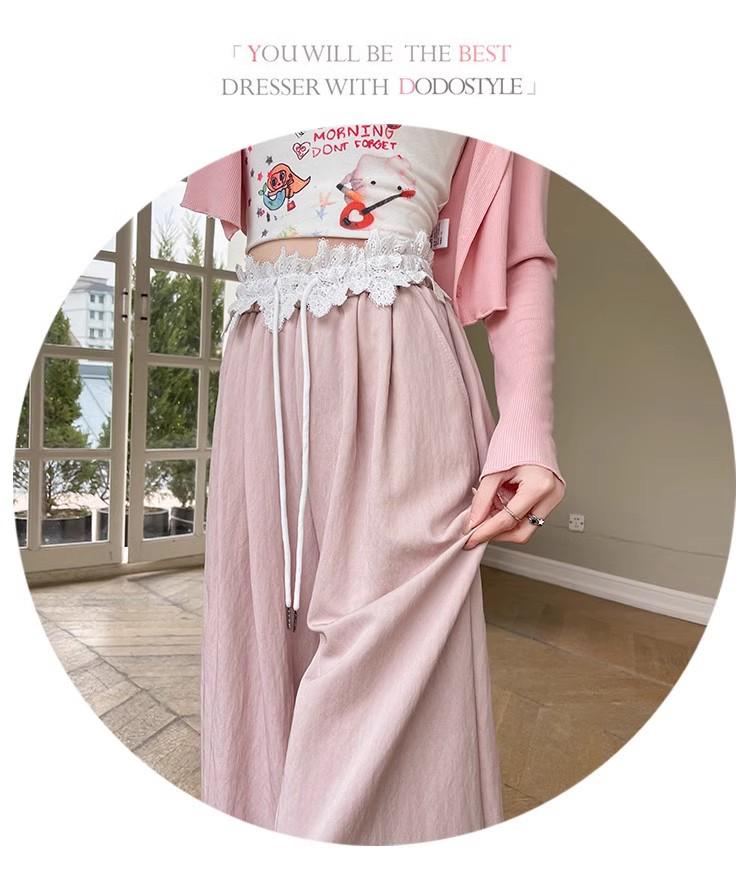 2025 Spring French Lace High-Waist Wide-Leg Trousers