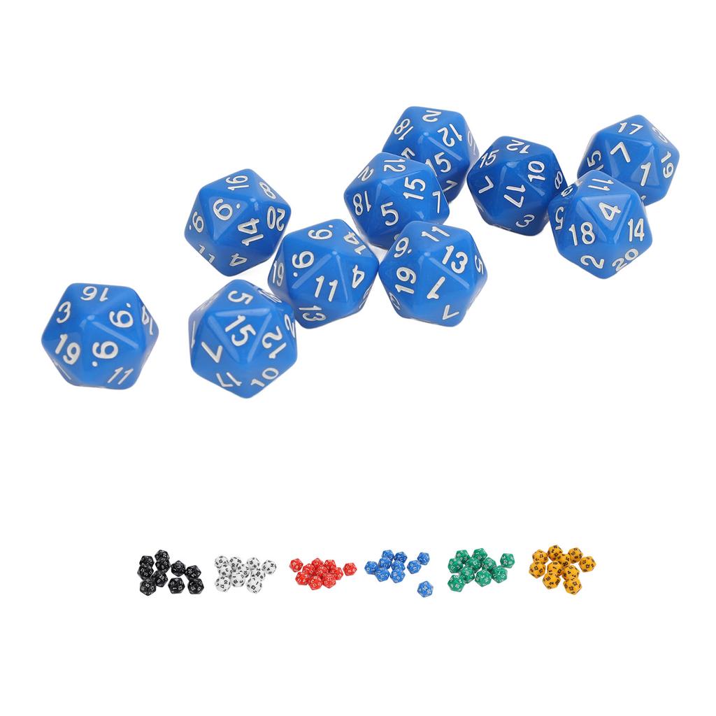 10PCS Polyhedral Dice Set Plastic Lightweight 20 Sided Dice for Role Playing Table Games