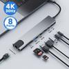 YurKem USB C HUB Type C Splitter To HDMI 4K Thunderbolt 3 Docking Station Laptop Adapter With PD SD TF RJ45 For Macbook Air M1 iPad Pro