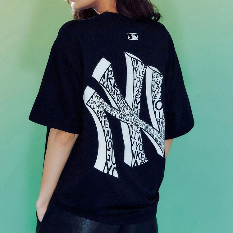 MLB New York Yankees T Shirts Unisex Black Crew Neck Moderate Straight Fit 3ATSU2033-50BKS