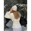 Women S Knitted Cardigan Deep V Neck Single Button Long Sleeve Autumn Sweater