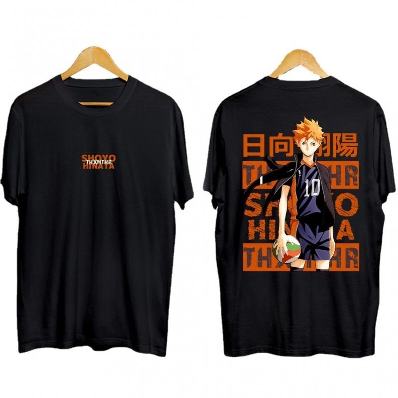 Новая футболка Haikyuu - Хината Сёё Спортивная с коротким рукавом Повседневные топы Свободная Унисекс Аниме Футболка Модная рубашка Традиционная одежда спортивная футболка оверсайз