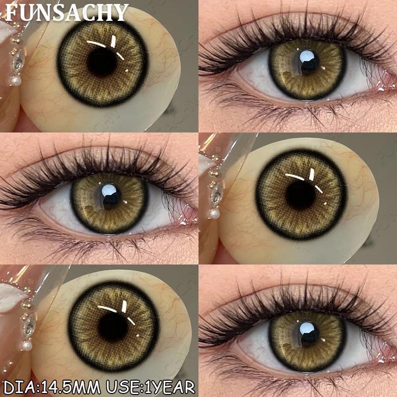 FUNSACHY 1 Pair AUDREY Colored Contact Lenses for Eyes Brown Color Lenses Natural Gray Contacts Koean Softlens Beautiful Pupils