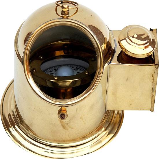 Шлем Binnacus с карданным креплением, компас, блестящая латунь