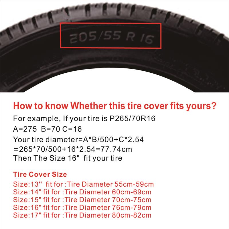 14" 15" 16" 17" дюймов 4WD 4x4 ПВХ кожаный чехол для запасного колеса, чехол, сумка, протектор, автомобильные шины 14 дюймов для Jeep Hummer