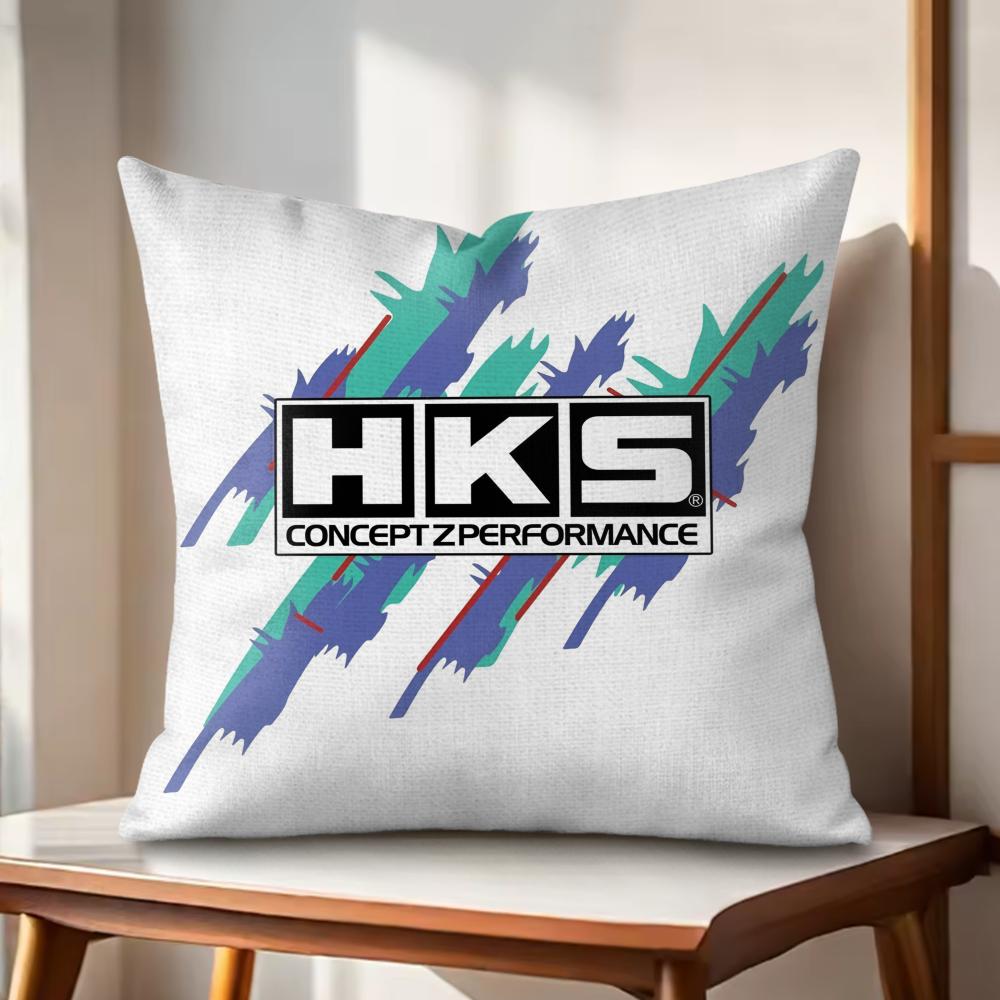 Fashion HHKSSLogo Cushion Cover Natural Linen Organic Fabric DoubleSided Printing Couch Pillow Covers Home Decor