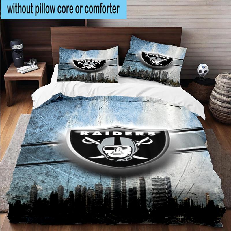 3PCS Rai-ders Football Legacy 3pcs Bedding,Including 3PCS Duvet Cover And 2pcs Pillowcases Perfect for Christmas,Ideal for Bedroom, Dormitory
