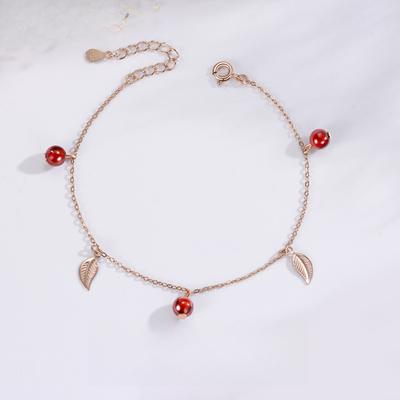 Браслет Dream Series Leaf Red Pomegranate, корейская версия, креативные украшения, универсальные, маленькие, свежие украшения