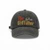 Винтажная стираная хлопковая бейсболка The Golffather Вышивка Шляпа для папы-гольфиста Регулируемая Мягкая для спорта на открытом воздухе Солнцезащитная шляпа для мужчин Женщин Подарок