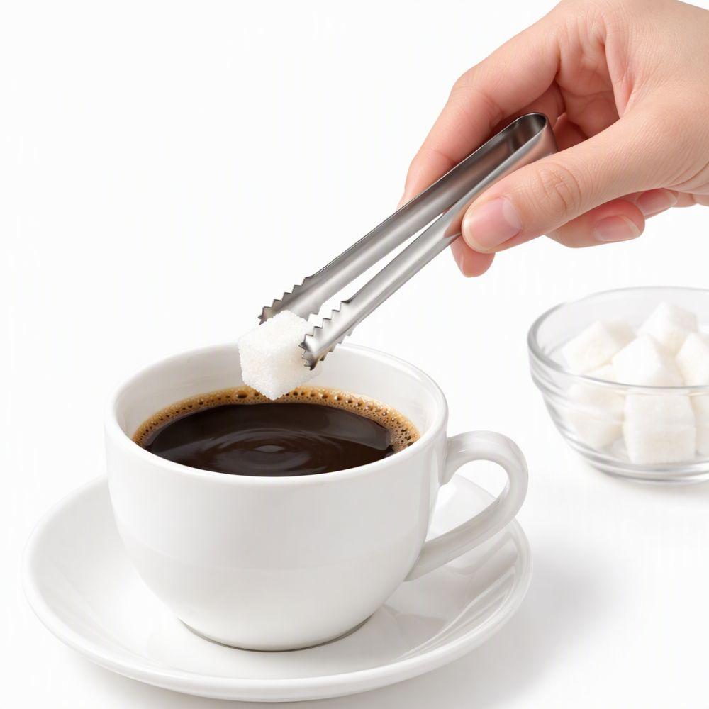 2pcs Small Serving Tongs 304 Stainless Steel Sugar Cube Tongs Practical Ice Tongs Bar