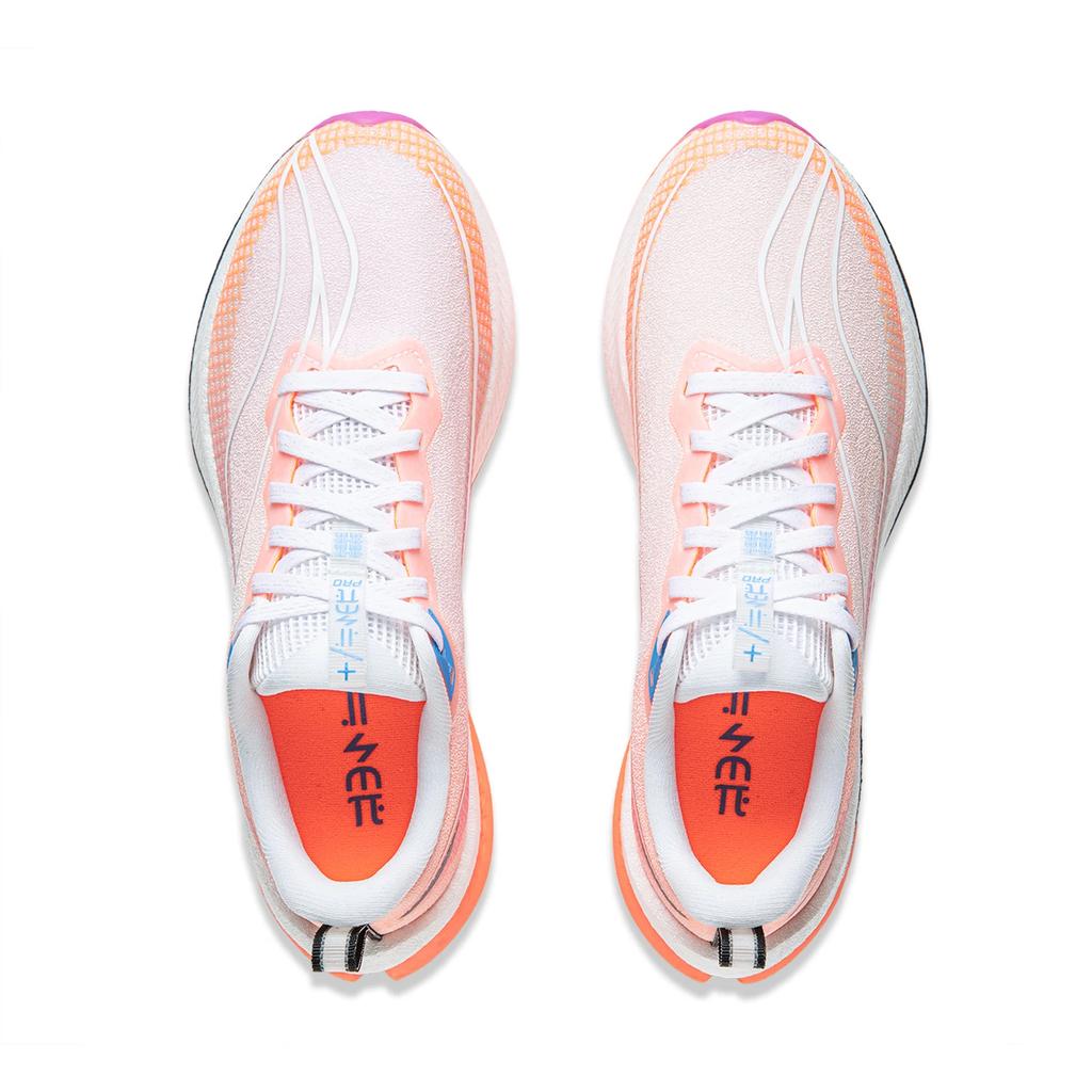 New LiNing Red Hare 7 Pro Cushioning Anti Slip And Wear Resistant Reflective Low Top Running Shoes Women's White Orange ARPU002-17
